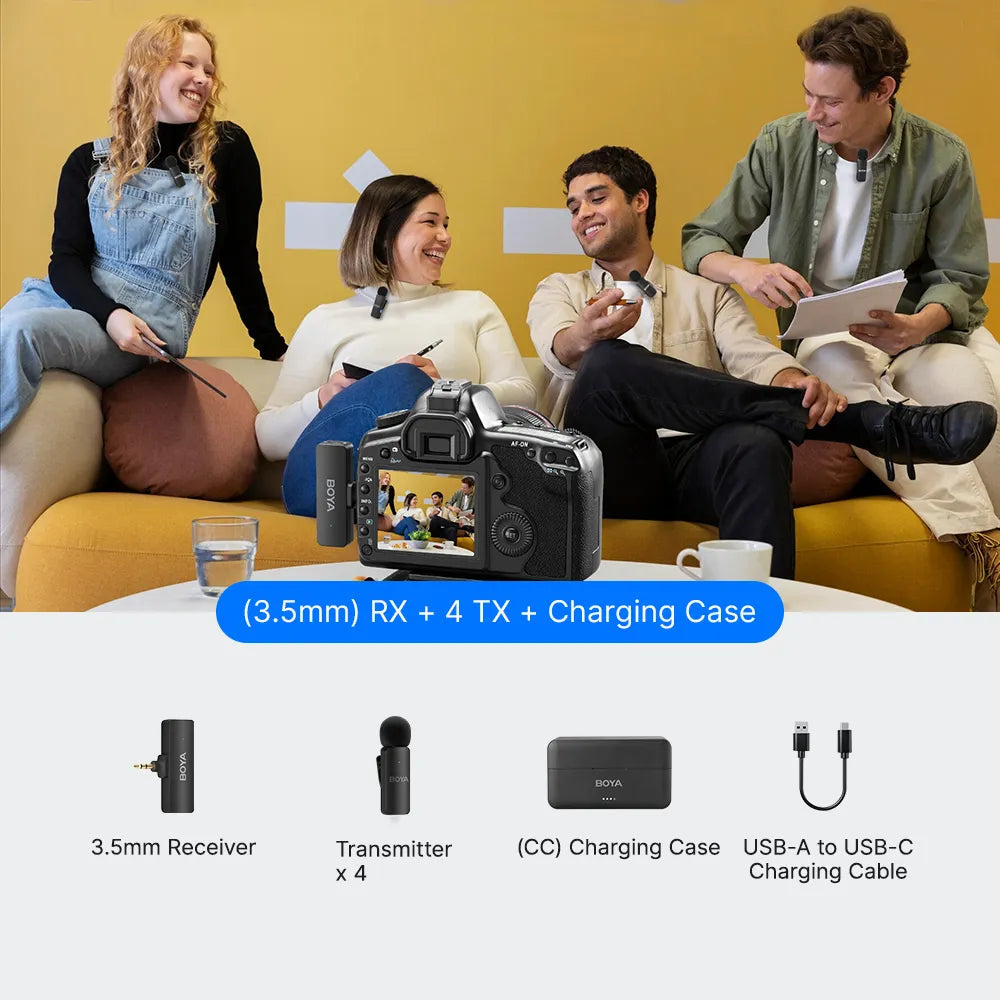BY-V4 BY-V4 | (3.5mm TRS) RX + 4 TX + Charging case