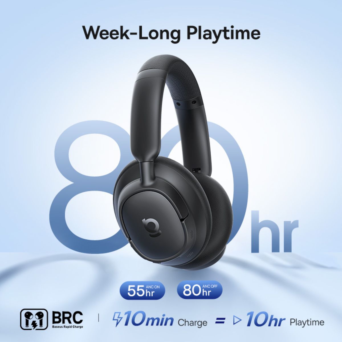 Baseus Bass BH1 NC Wireless Noise Cancelling Headphones Black