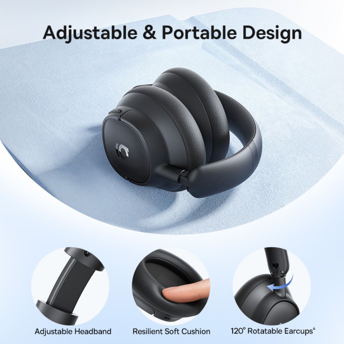 Baseus Bass BH1 NC Wireless Noise Cancelling Headphones Black