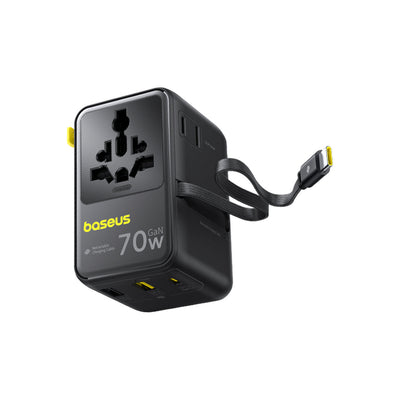 Baseus EnerCore CG11 Universal Travel Adapter 2AC+2U+2C 70W Black