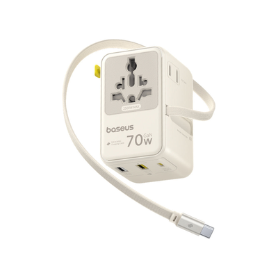 Baseus EnerCore CG11 Universal Travel Adapter 2AC+2U+2C 70W White