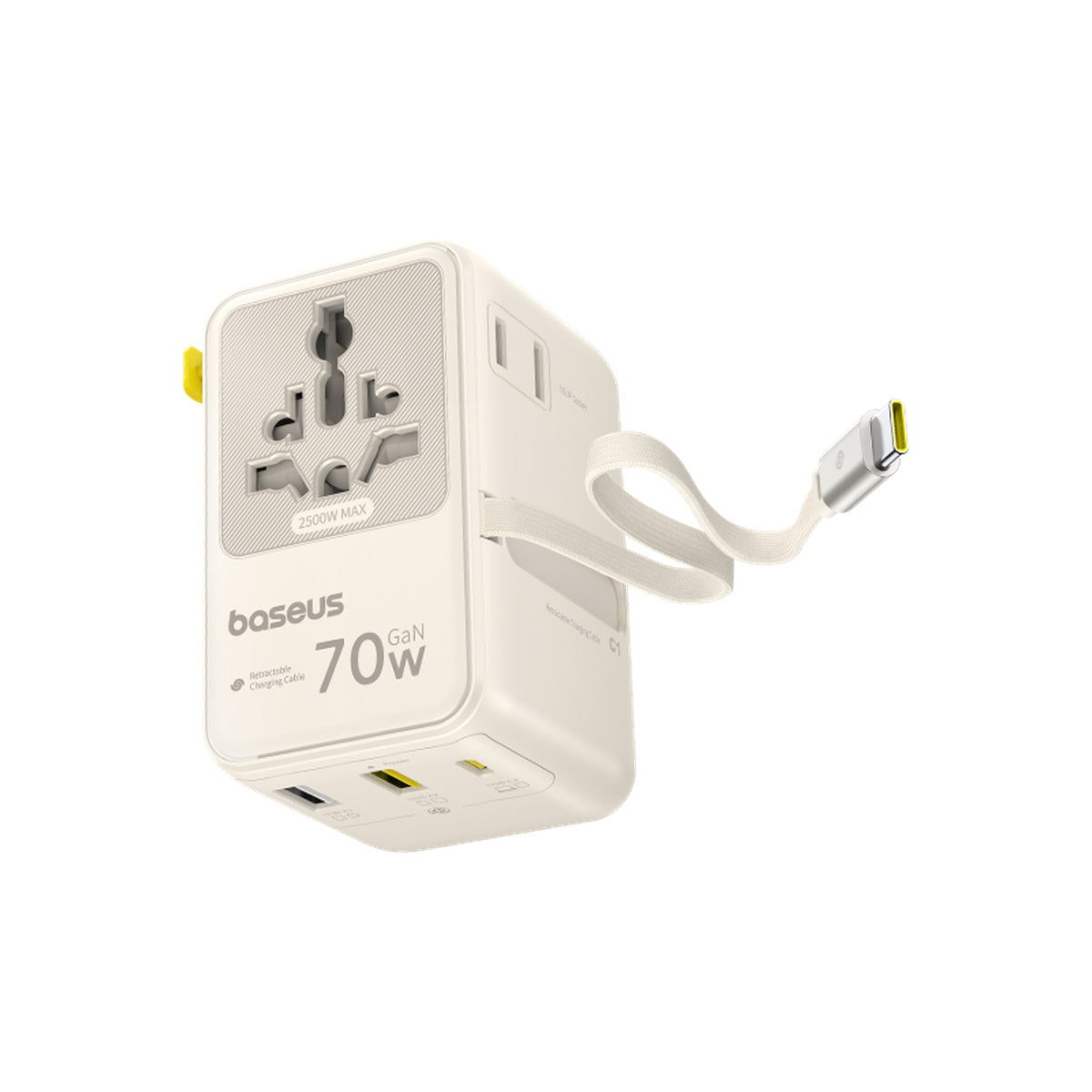 Baseus EnerCore CG11 Universal Travel Adapter 2AC+2U+2C 70W White