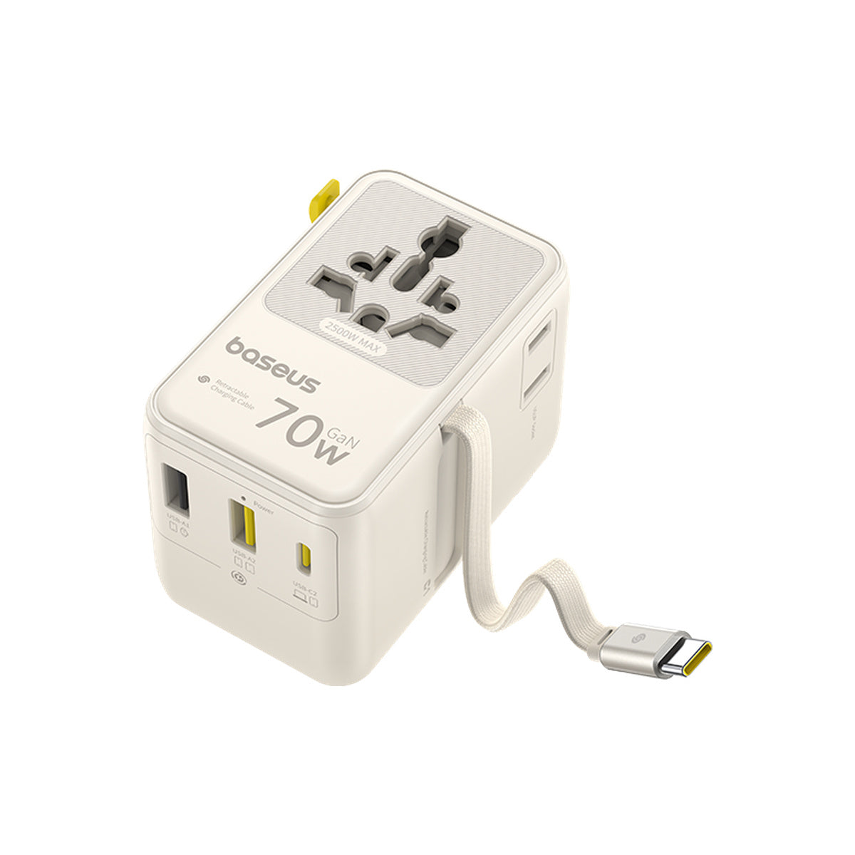 Baseus EnerCore CG11 Universal Travel Adapter 2AC+2U+2C 70W White