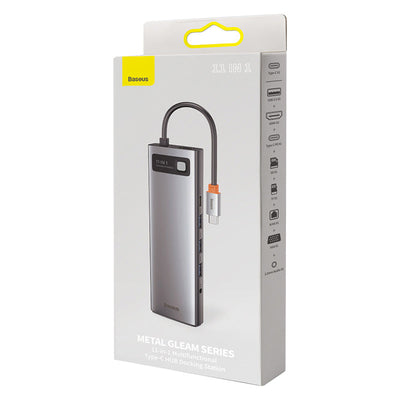 Baseus Metal Gleam 11 in 1 Multifunctional USB Type-C Hub Grey -(CAHUB-CT0G) Default