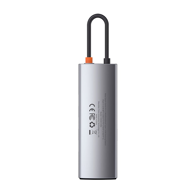 Baseus Metal Gleam 8 in 1 Multifunctional USB Type-C Hub Grey (CAHUB-CV0G) Default