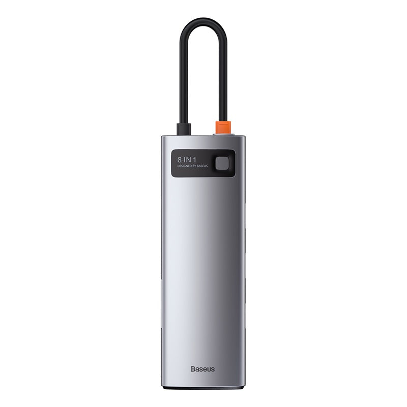 Baseus Metal Gleam 8 in 1 Multifunctional USB Type-C Hub Grey (CAHUB-CV0G) Default