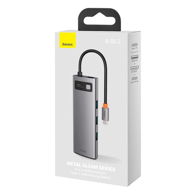 Baseus Metal Gleam 8 in 1 Multifunctional USB Type-C Hub Grey (CAHUB-CV0G) Default