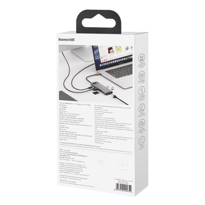 Baseus Metal Gleam 8 in 1 Multifunctional USB Type-C Hub Grey (CAHUB-CV0G) Default