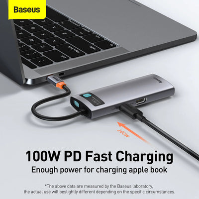 Baseus Metal Gleam Series 6-in-1 Multifunctional Type-C HUB Docking Station（Type-C to HDMI*1+USB3.0*3+PD*1+VGA*1） Default