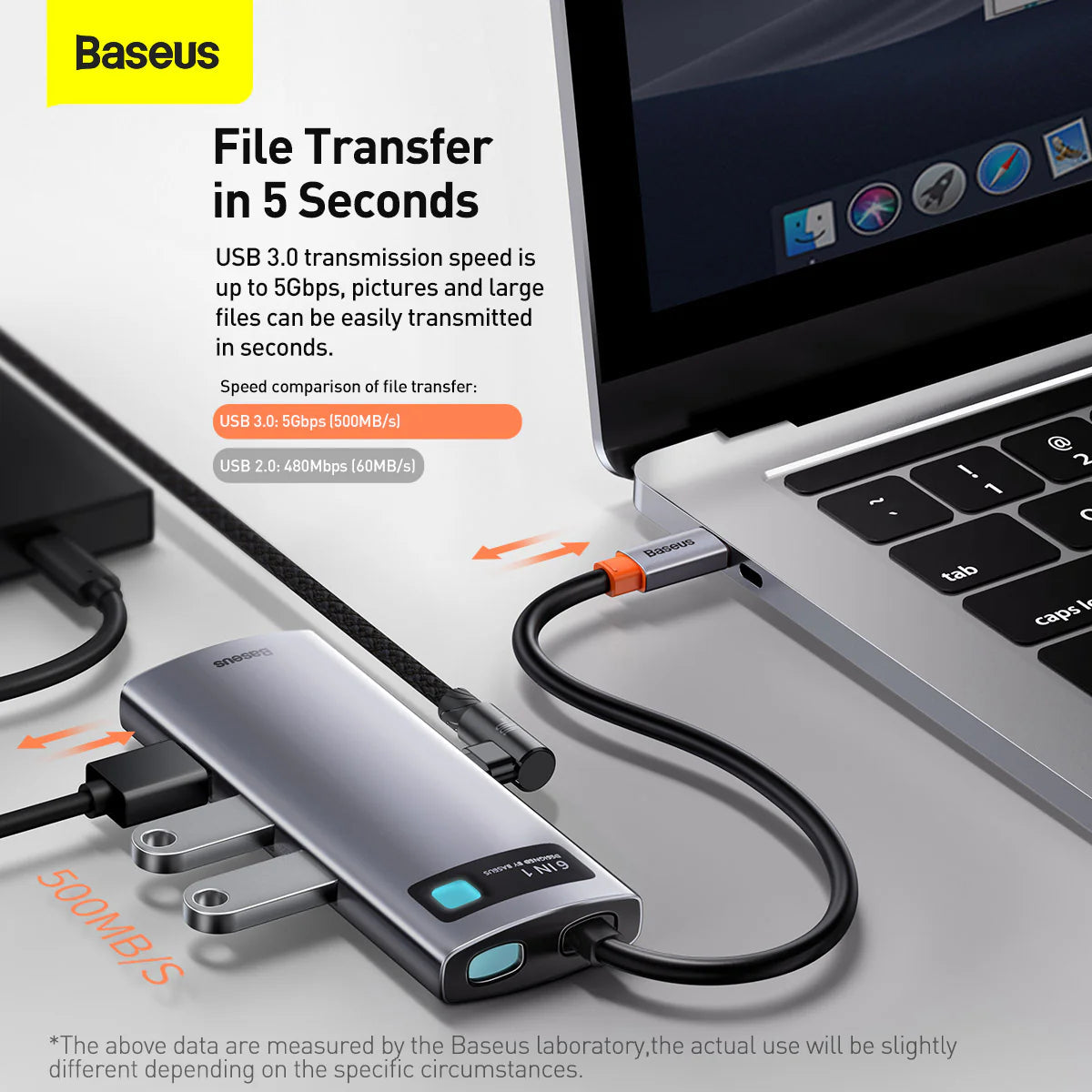 Baseus Metal Gleam Series 6-in-1 Multifunctional Type-C HUB Docking Station（Type-C to HDMI*1+USB3.0*3+PD*1+VGA*1） Default