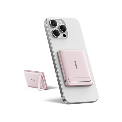 Baseus PicoGo AM31 Mini Magnetic Power Bank with Stand 5000mAh 20W Pink