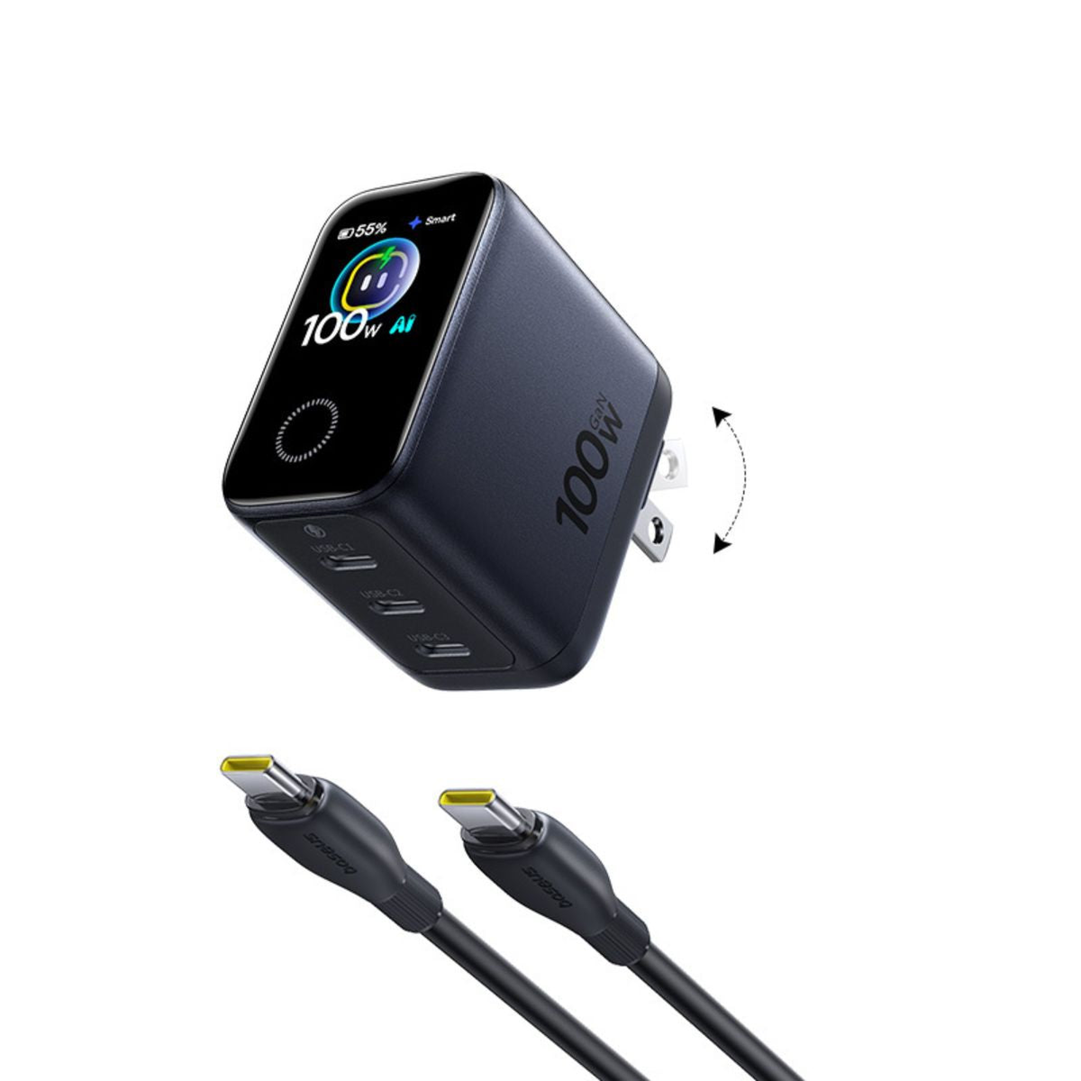 Baseus PicoGo Pro AH22 Digital Display Fast Charger 3C 100W Black