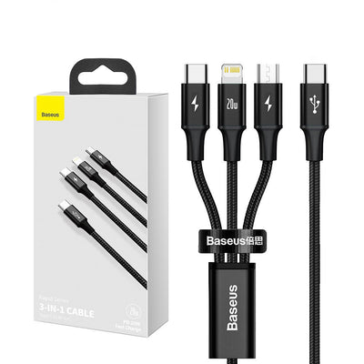 Baseus Rapid Series 3-in-1 Fast Charging Cable (20W, 1.5m) Default