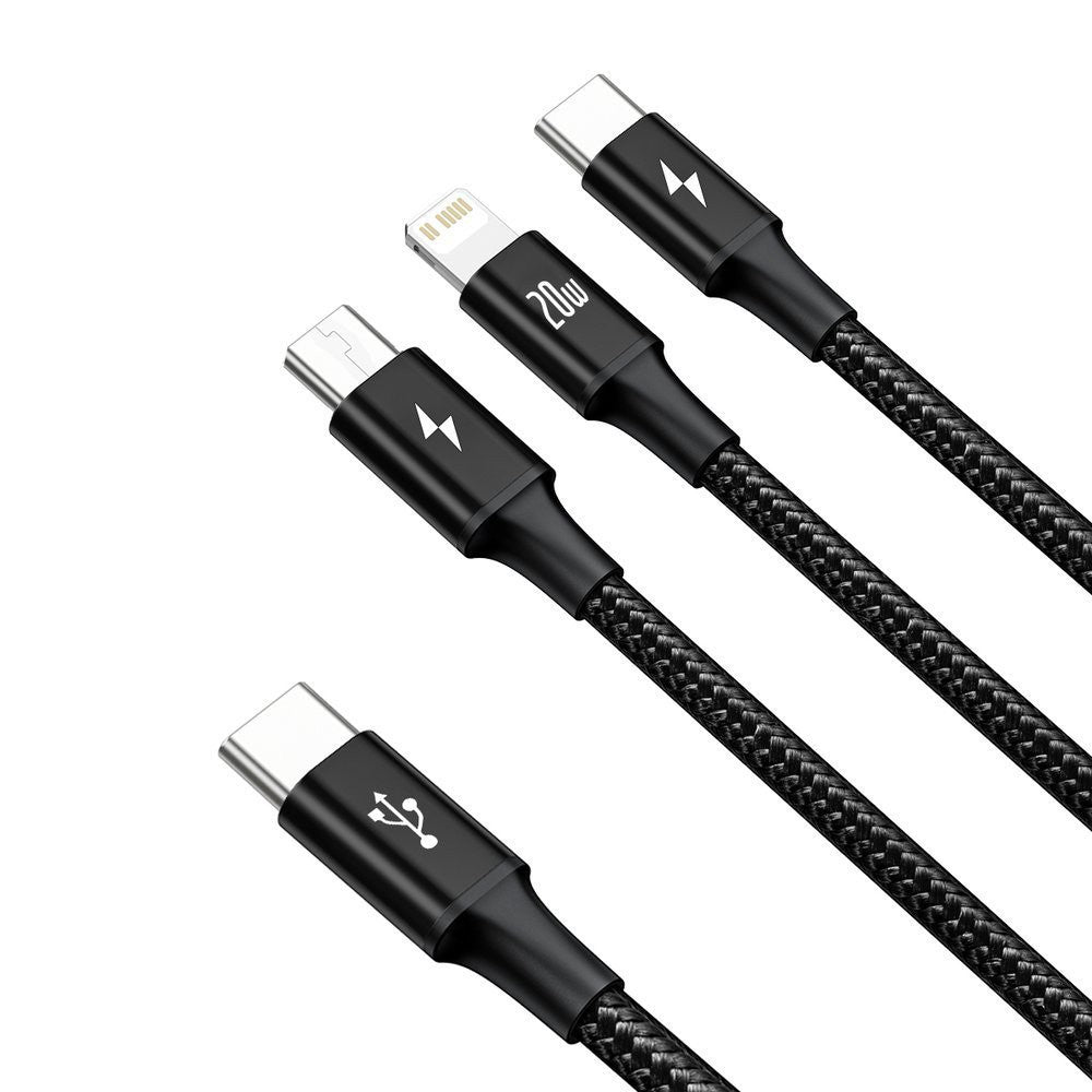Baseus Rapid Series 3-in-1 Fast Charging Cable (20W, 1.5m) Default