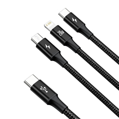 Baseus Rapid Series 3-in-1 Fast Charging Cable (20W, 1.5m) Default