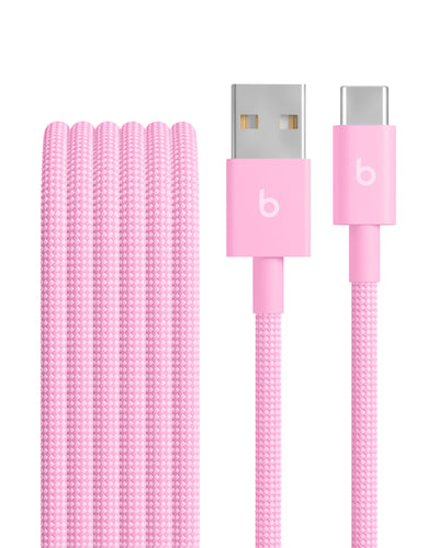 Beats USB-A to USB-C Woven Cable (1.5 m) – Power Pink
