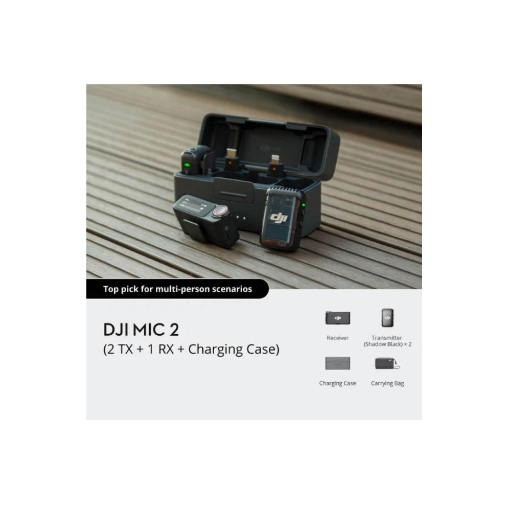 DJI Mic 2 - Dual Wireless Microphone (2TX+1RX+Charging Case)