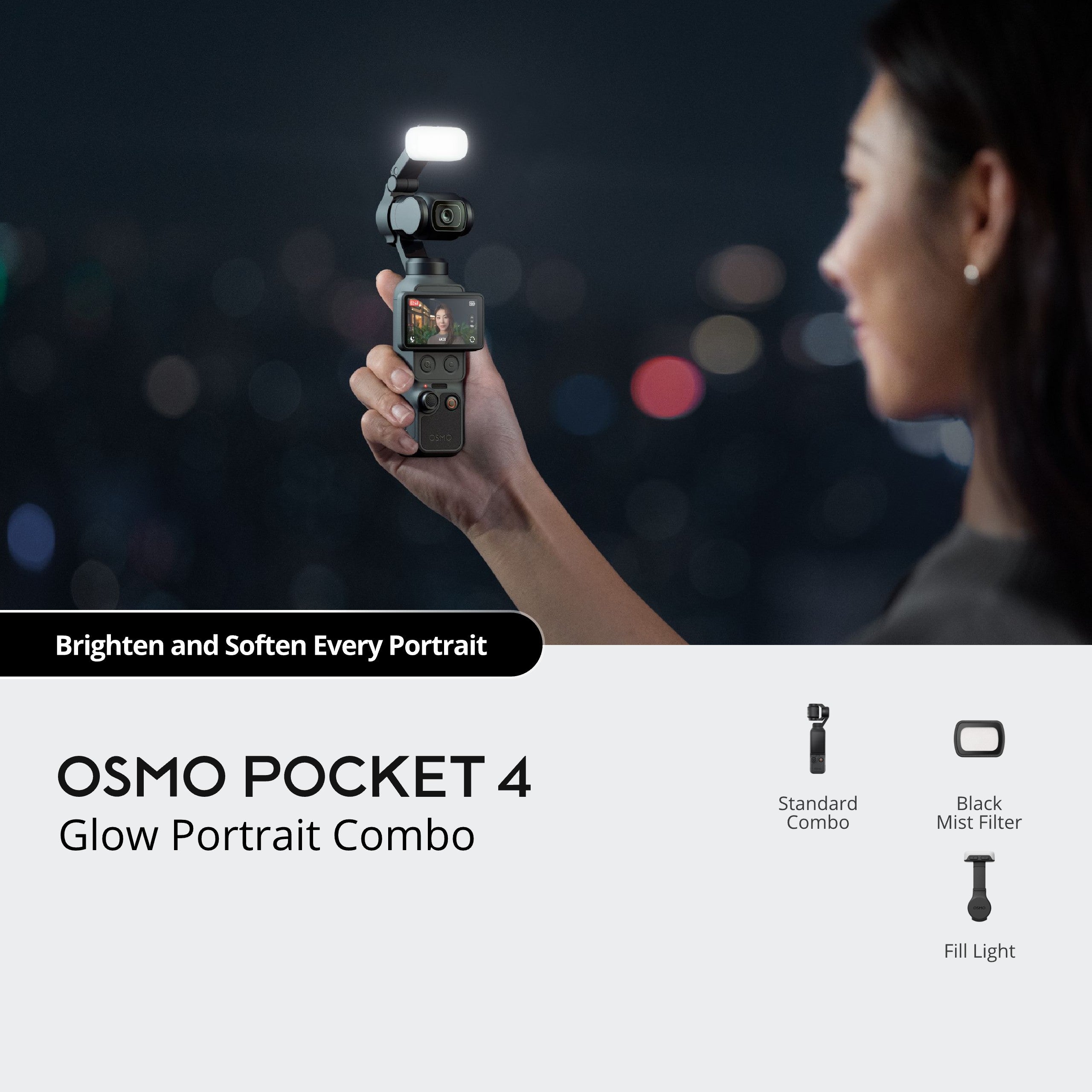 DJI Osmo Pocket 4 Glow Portrait Combo