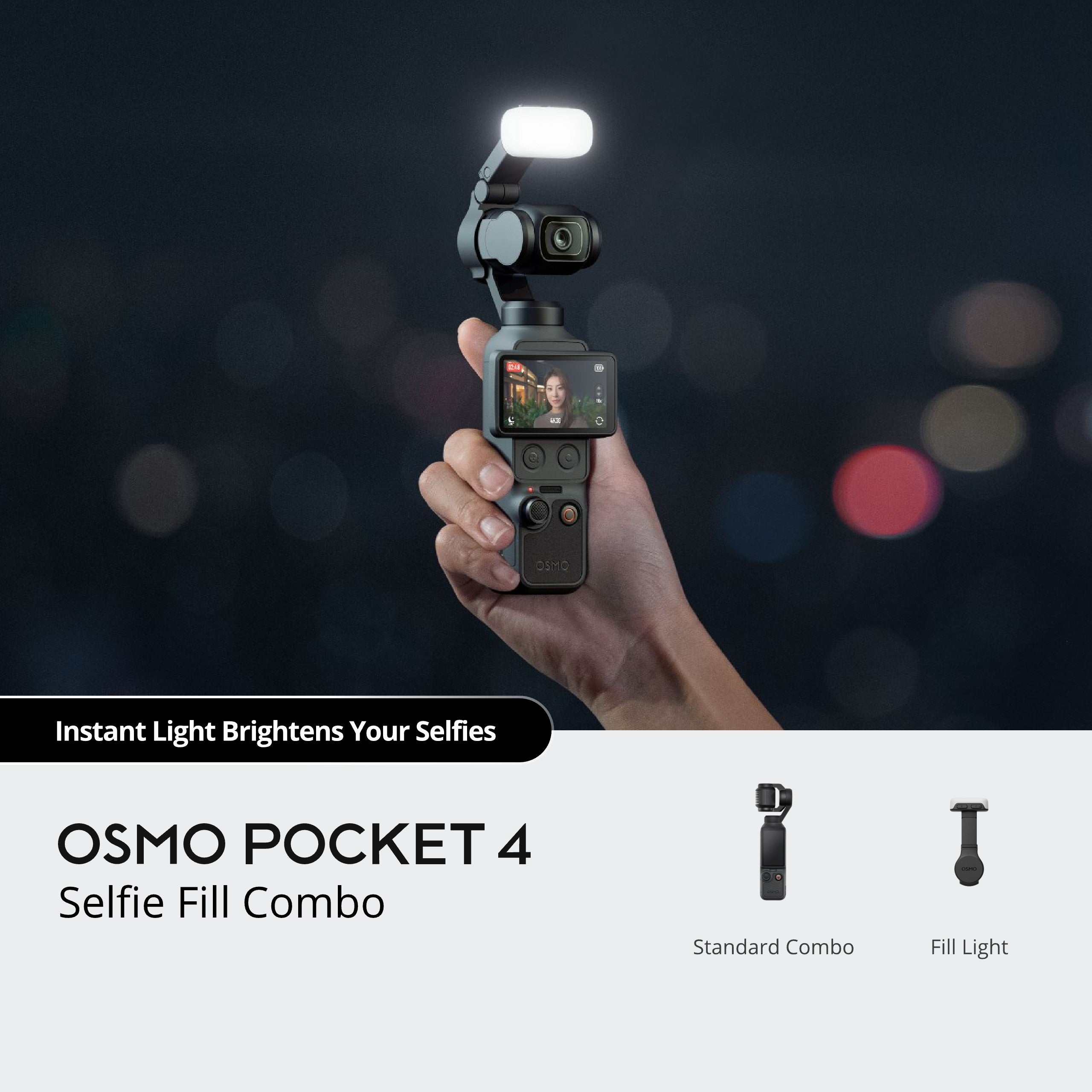 DJI Osmo Pocket 4 Selfie Fill Combo