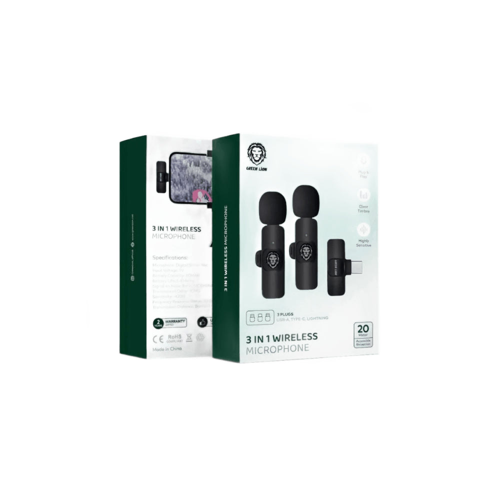 Green Lion 3 In 1 Wireless Microphone
