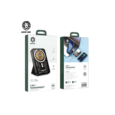 Green Lion 3 in 1 Transparent Power Bank