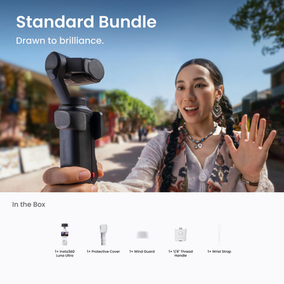 Insta360 Luna Ultra Dual-Lens 8K Gimbal Camera - Standard Bundle - Moonlight White