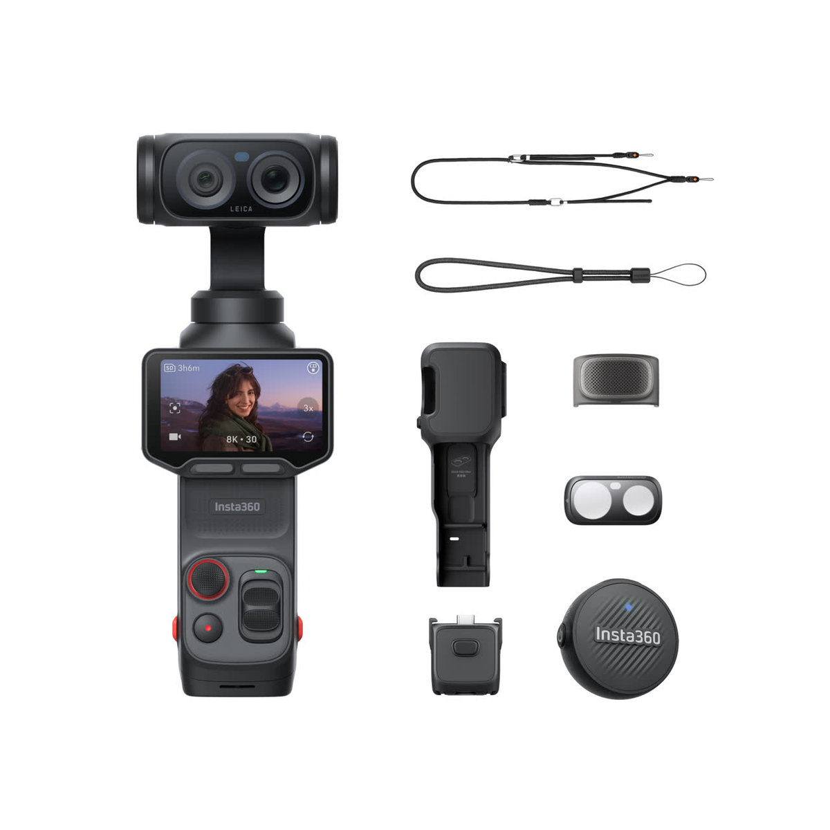 Insta360 Luna Ultra Dual-Lens 8K Gimbal Camera - Vlog Bundle - Midnight Black