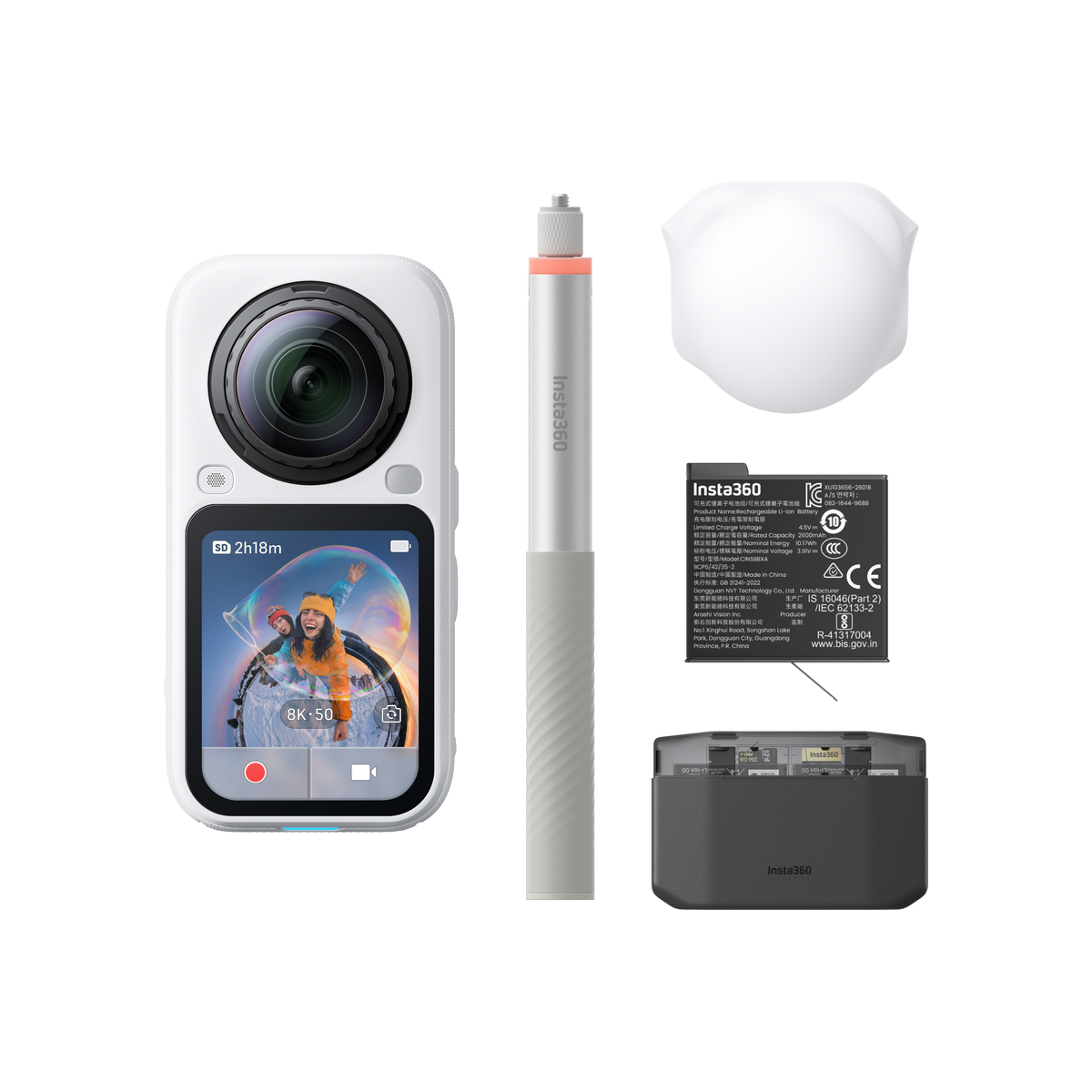 Insta360 X6 8K 360 Action Camera Arctic White