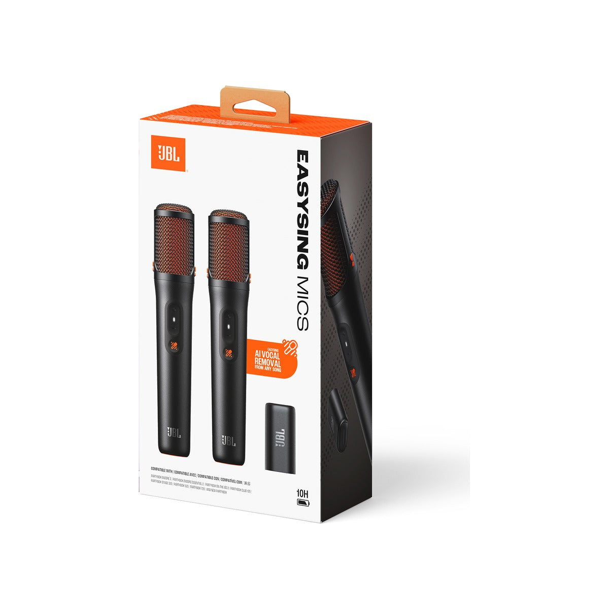 JBL EasySing Mics Two Wireless AI-Powered Karaoke Microphones Black