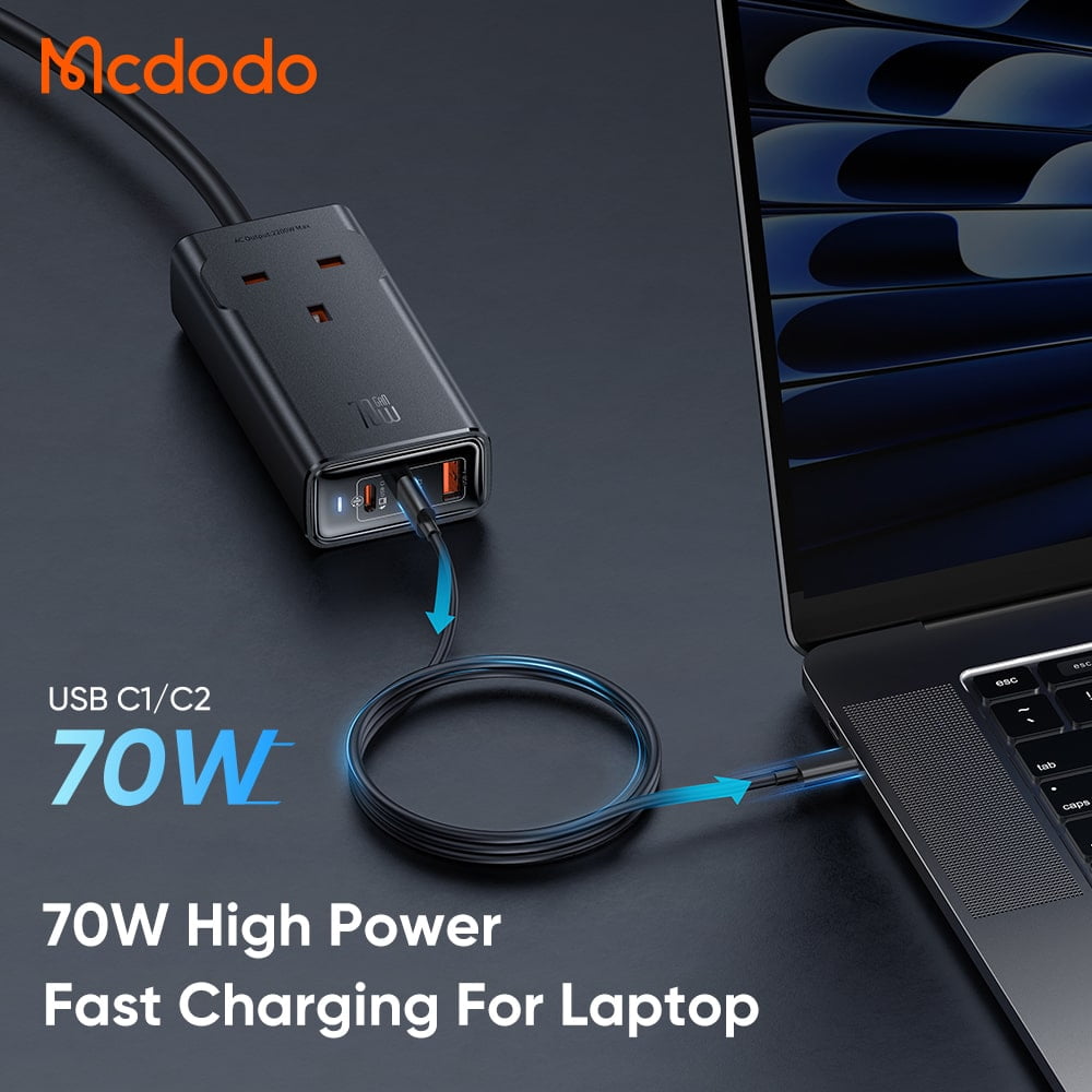 Mcdodo 4 in 1 70W GaN Surge Protection Power Strip