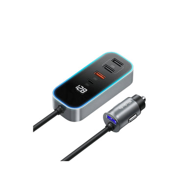 Mcdodo 107W digital display car charger with extension cord (4 USB+1 C)
