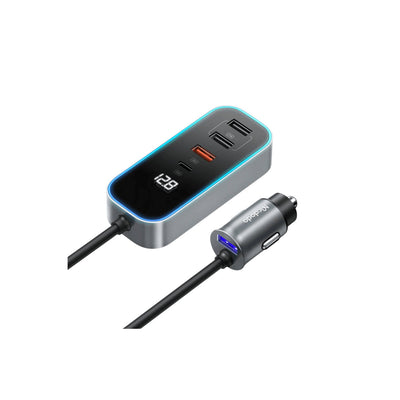 Mcdodo 107W digital display car charger with extension cord (4 USB+1 C)
