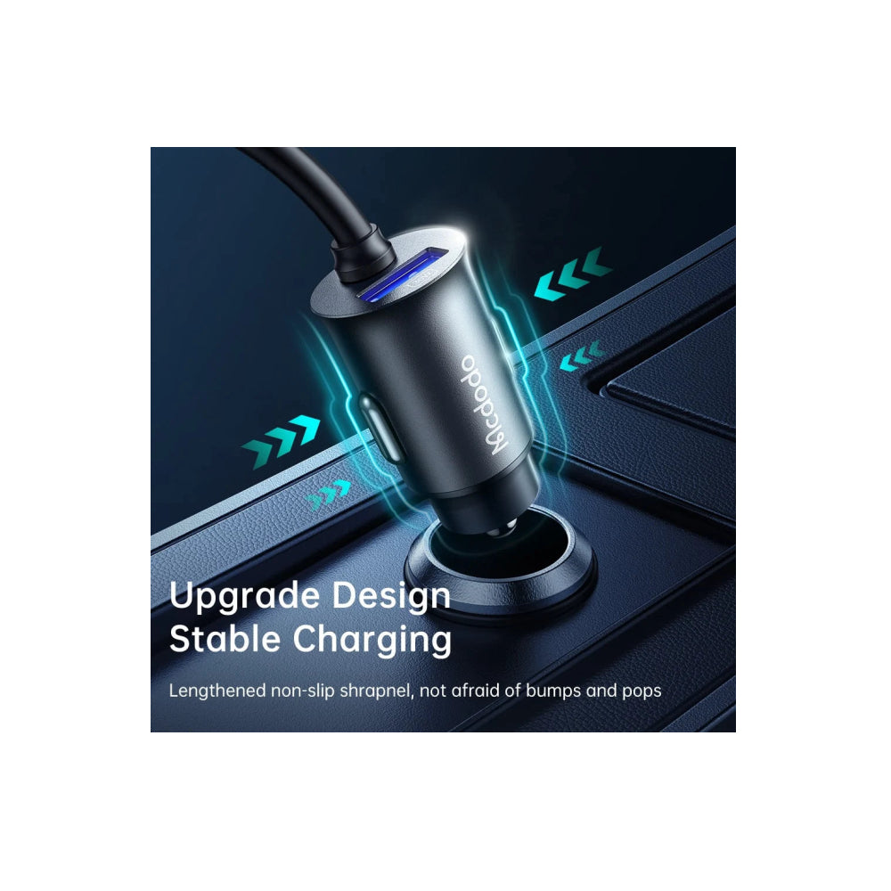 Mcdodo 107W digital display car charger with extension cord (4 USB+1 C)