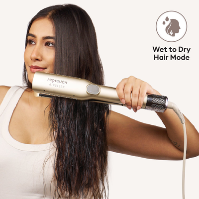 Protouch Air Sleek 2-in-1 Hair Straightener, Instant Drying, Smooth Styling, Zero Heat Damage