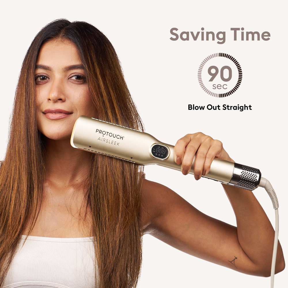 Protouch Air Sleek 2-in-1 Hair Straightener, Instant Drying, Smooth Styling, Zero Heat Damage