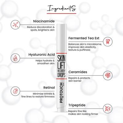 PROTOUCH Skin Lift Combo | Skin lift Device New and Improved & Recovery Drops | Anti ageing, Bright & Firm Younger Looking Skin