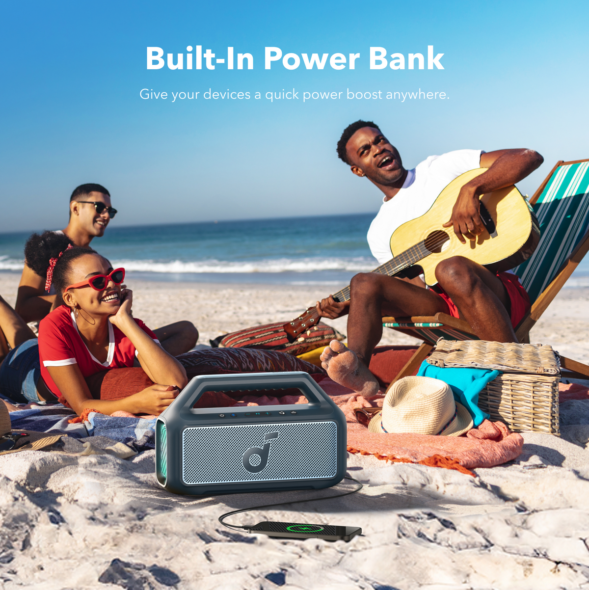 Soundcore Boom 2 Portable Bluetooth Speaker Explorer Blue