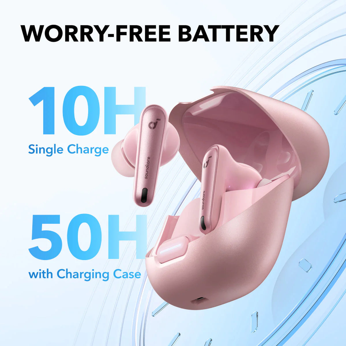 Soundcore Liberty 4 NC Wireless Earbuds Pastel Pink