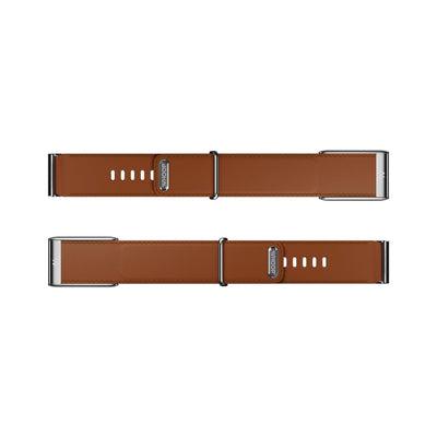WHOOP 5.0 LeatherLuxe Straight Band Black / Cream with Titanium - L