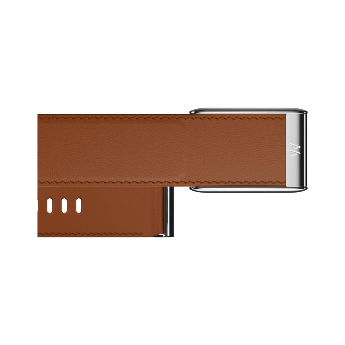 WHOOP 5.0 LeatherLuxe Straight Band Black / Cream with Titanium - L