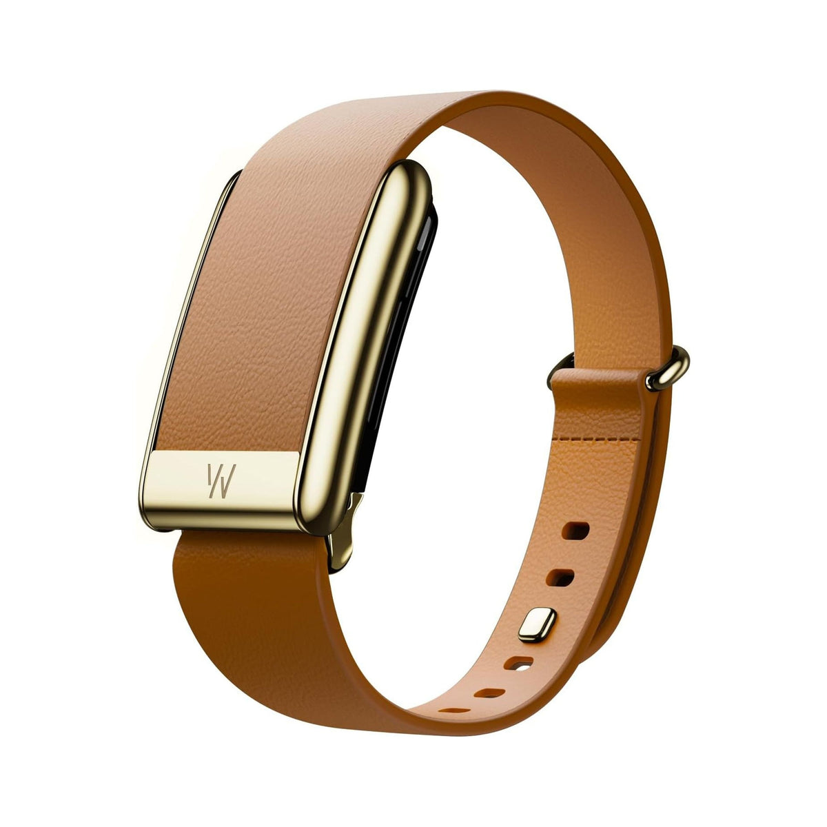 WHOOP 5.0 LeatherLuxe Straight Band Chestnut / Cream with Titanium - S