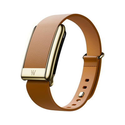 WHOOP 5.0 LeatherLuxe Straight Band Chestnut / Cream with Titanium - S