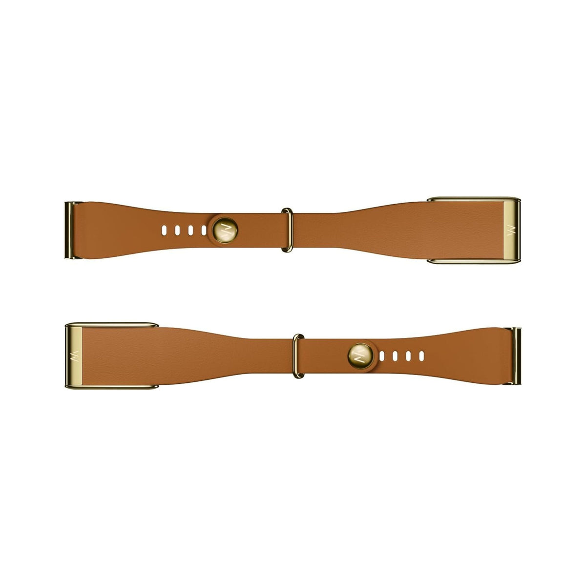WHOOP 5.0 LeatherLuxe Straight Band Chestnut / Cream with Titanium - S