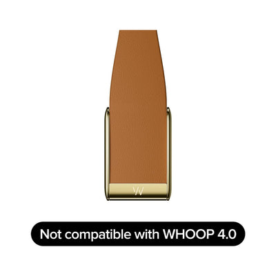 WHOOP 5.0 LeatherLuxe Straight Band Chestnut / Cream with Titanium - S