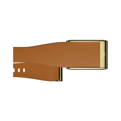 WHOOP 5.0 LeatherLuxe Straight Band Chestnut / Cream with Titanium - S