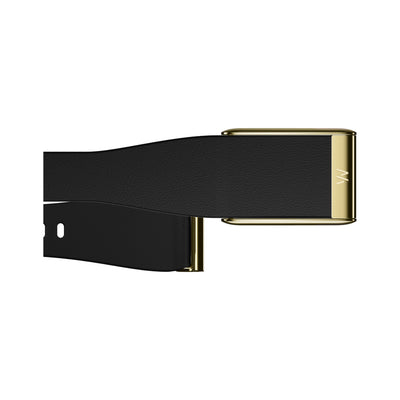 WHOOP 5.0 LeatherLuxe Tapered Band Black with Gold