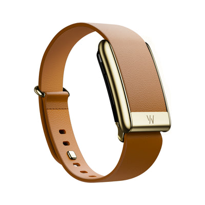 WHOOP 5.0 LeatherLuxe Tapered Band Camel with Gold