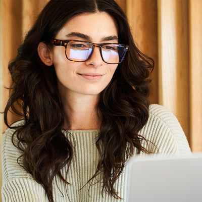 WHOOP Blue Light Glasses Remy Tortoise Frames with All-Day Lenses