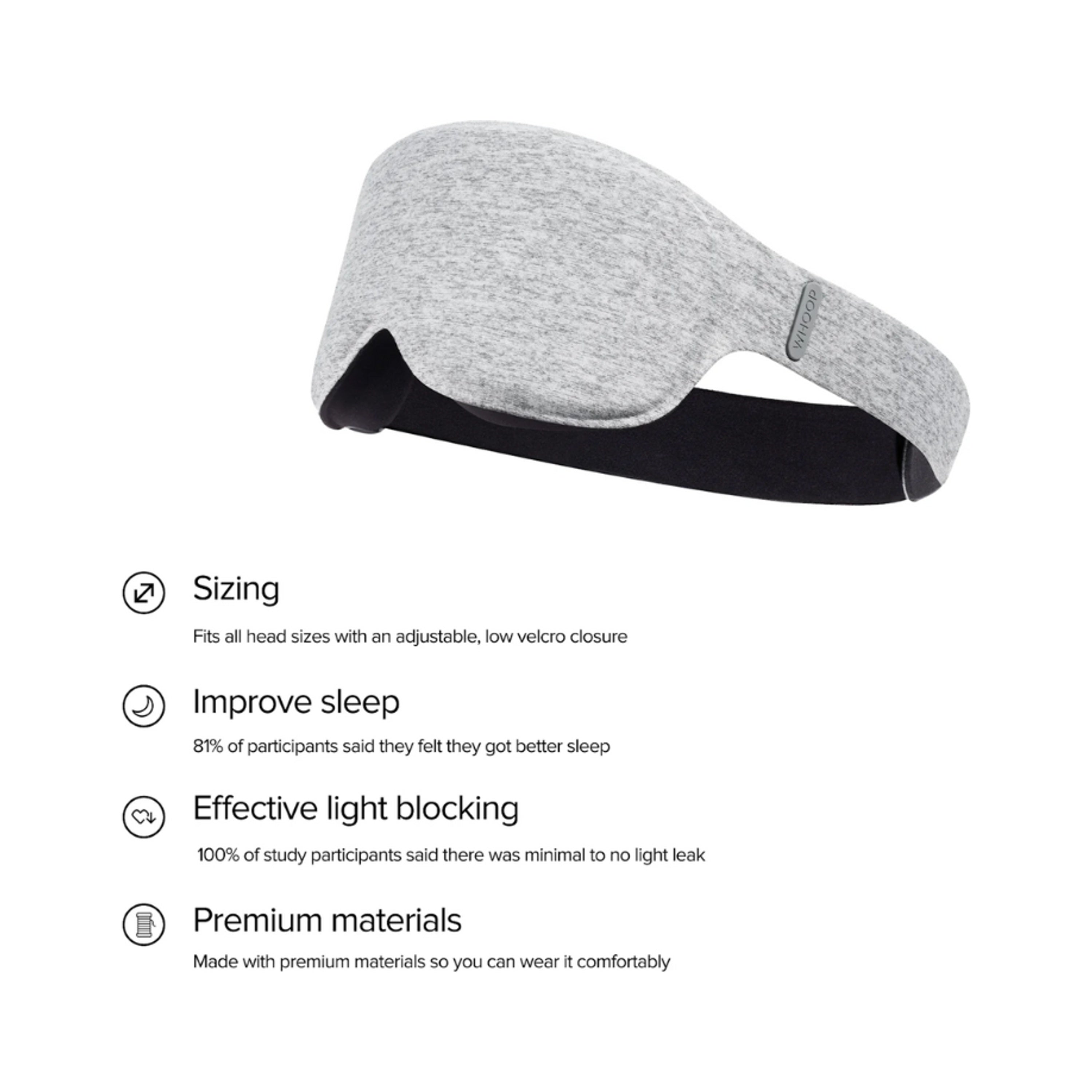WHOOP Restorative Sleep Mask Grey