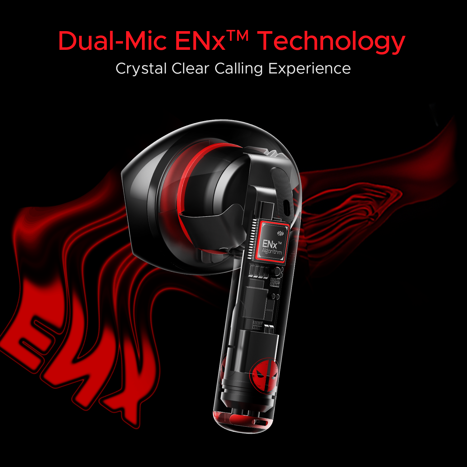 boAt Airdopes Alpha True Wireless Earbuds Assassin Black Deadpool Edition